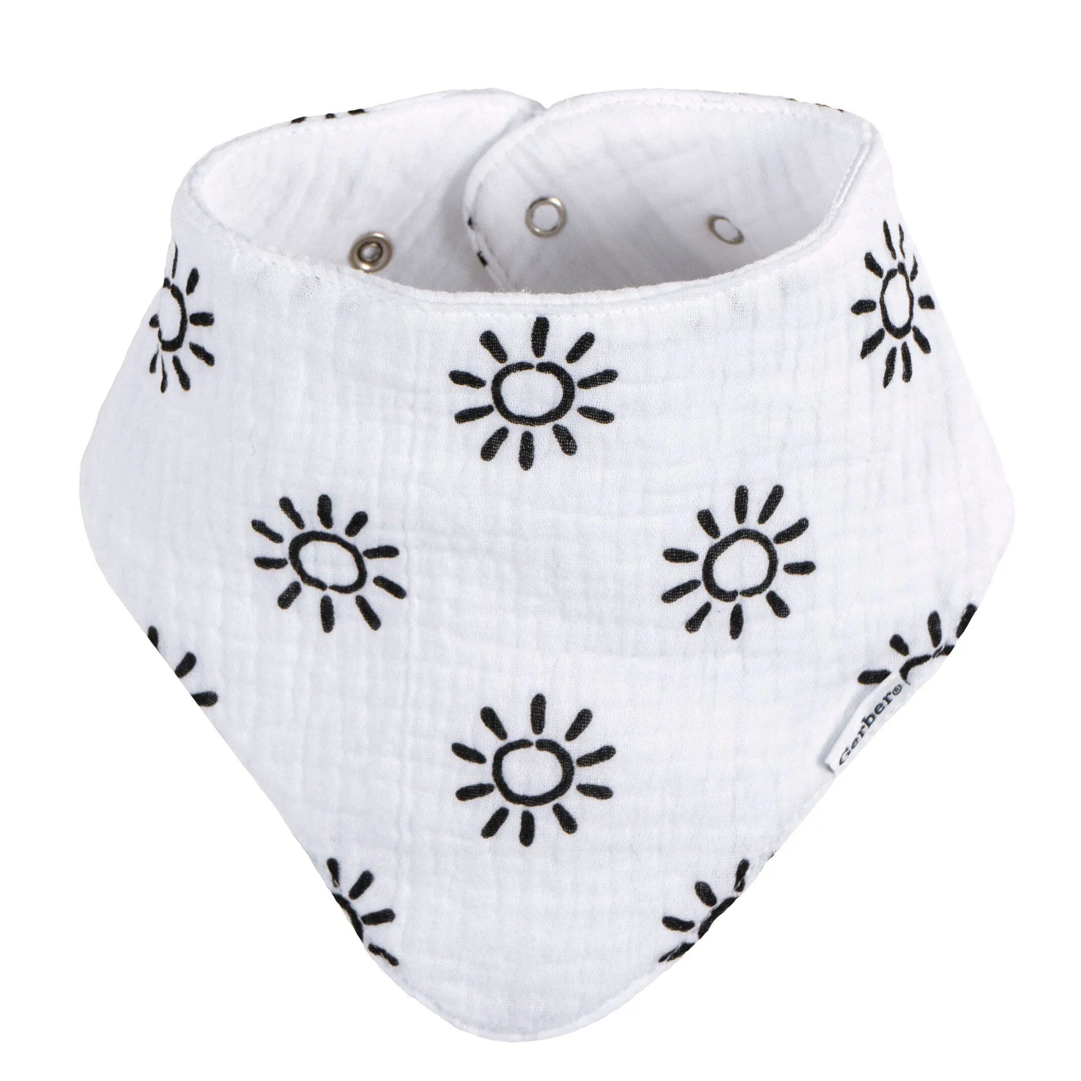 10-Pack Baby Neutral Black & White Muslin Bandana Bibs Gerber Childrenswea