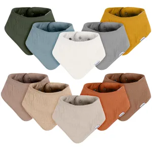 10-Pack Baby Neutral Multi Browns Muslin Bandana Bibs Gerber Childrenswea