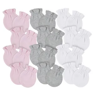 12-Pack Baby Neutral Pink, Gray, & White No Scratch Mittens Gerber Childrenswea