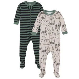 2-Pack Baby & Toddler Boys Bear Snug Fit Footed Cotton Pajamas Gerber Childrenswea