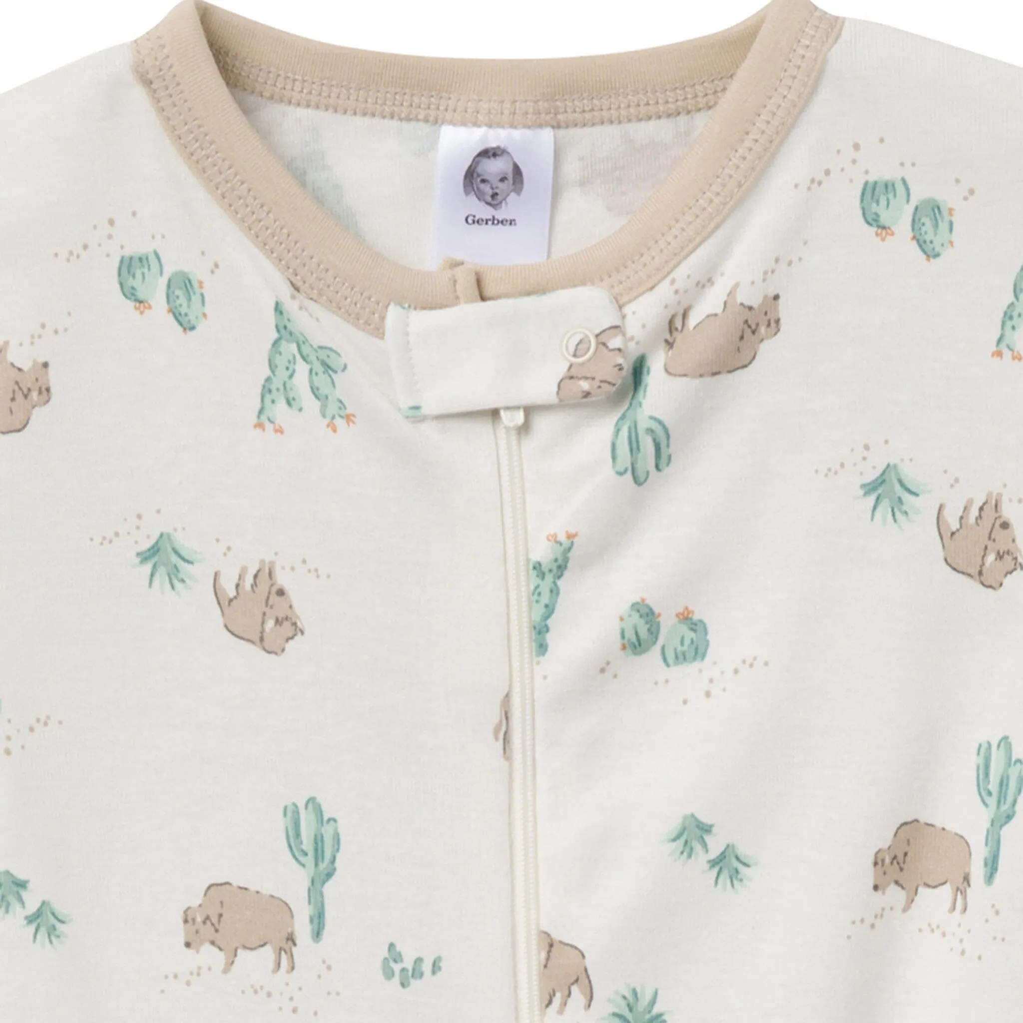 2-Pack Baby & Toddler Boys Desert Animals Snug Fit Footed Pajamas Gerber Childrenswea