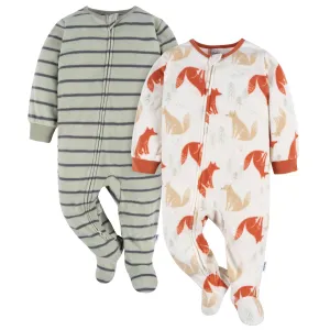 2-Pack Baby & Toddler Boys Fox Stripe Fleece Pajamas Gerber Childrenswea