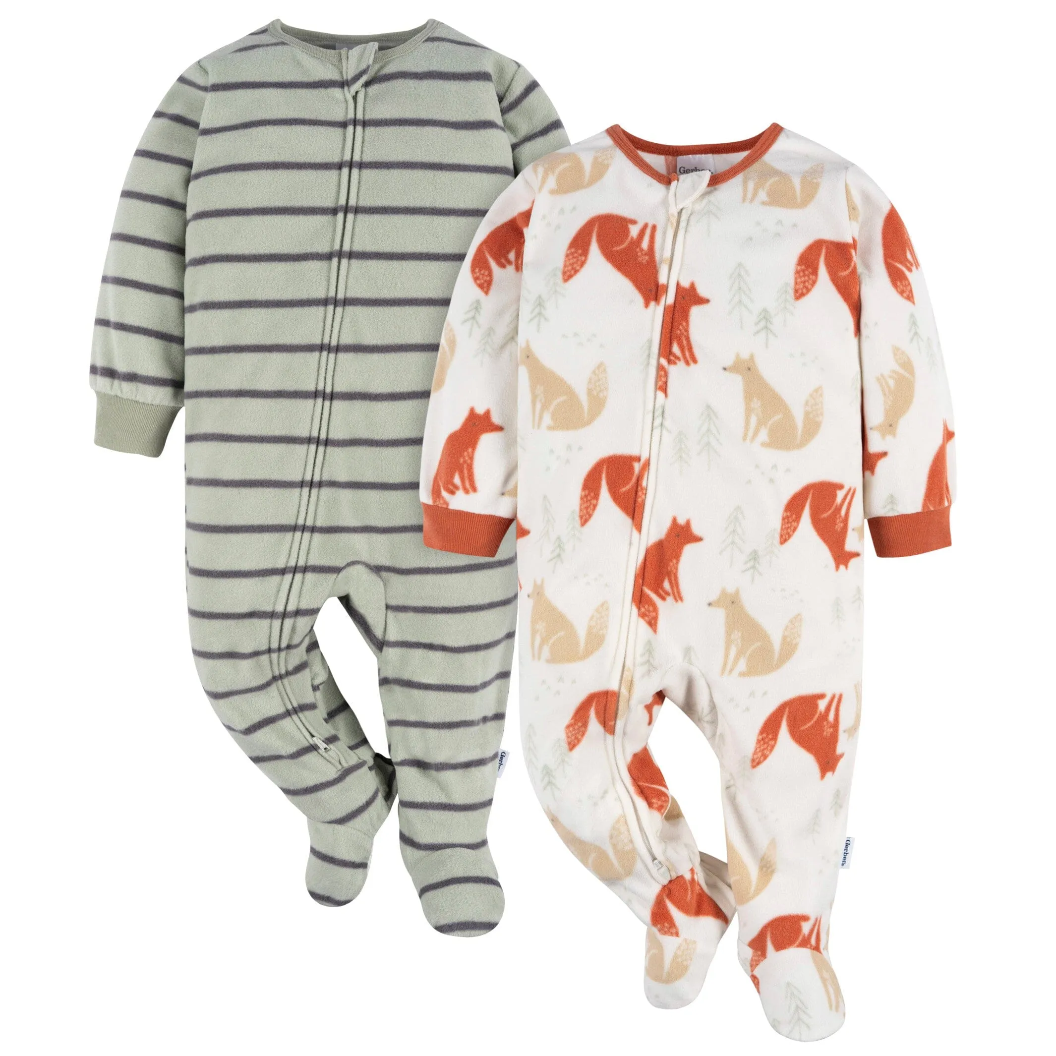 2-Pack Baby & Toddler Boys Fox Stripe Fleece Pajamas Gerber Childrenswea