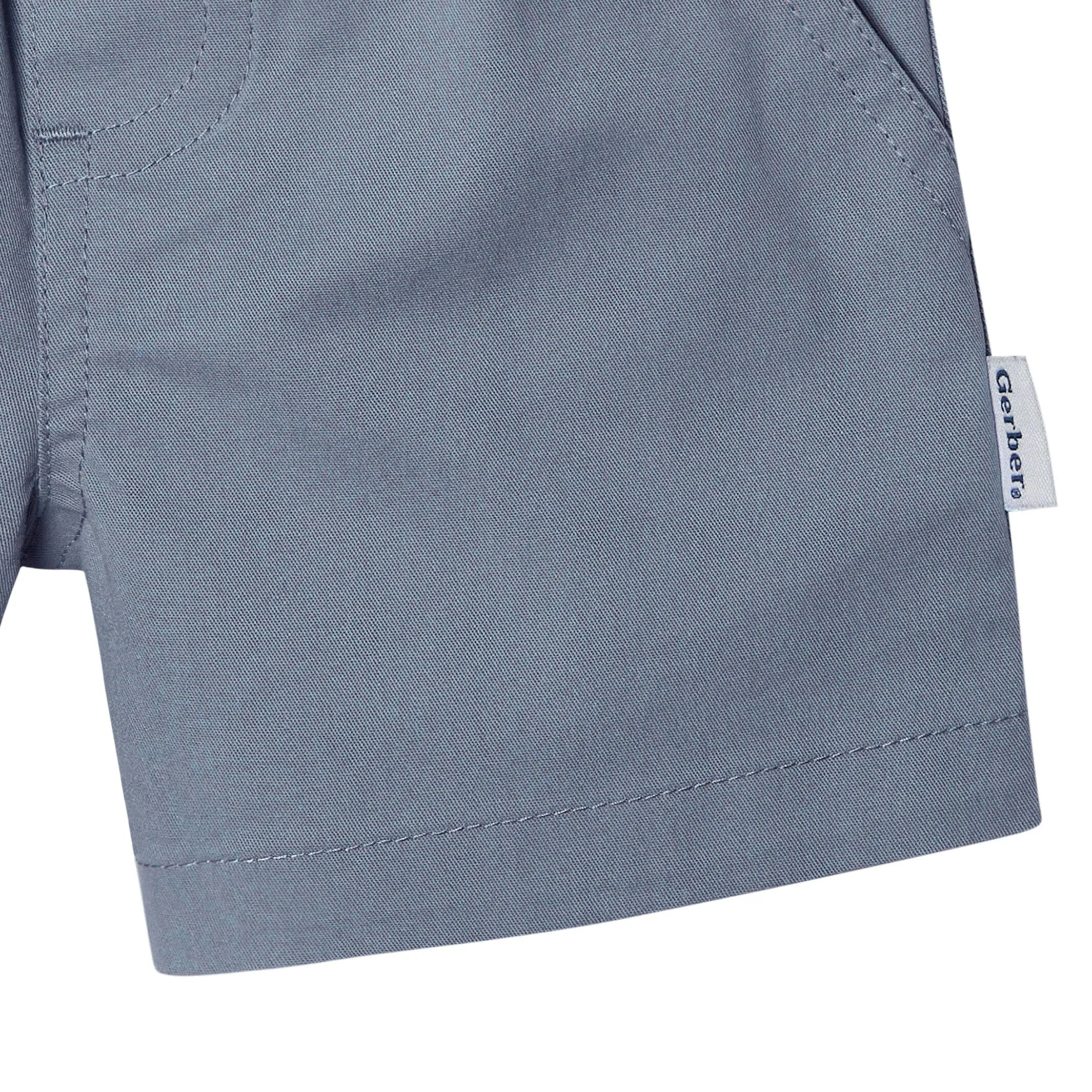 2-Pack Baby & Toddler Boys Grey and Blue Twill Shorts Gerber Childrenswea