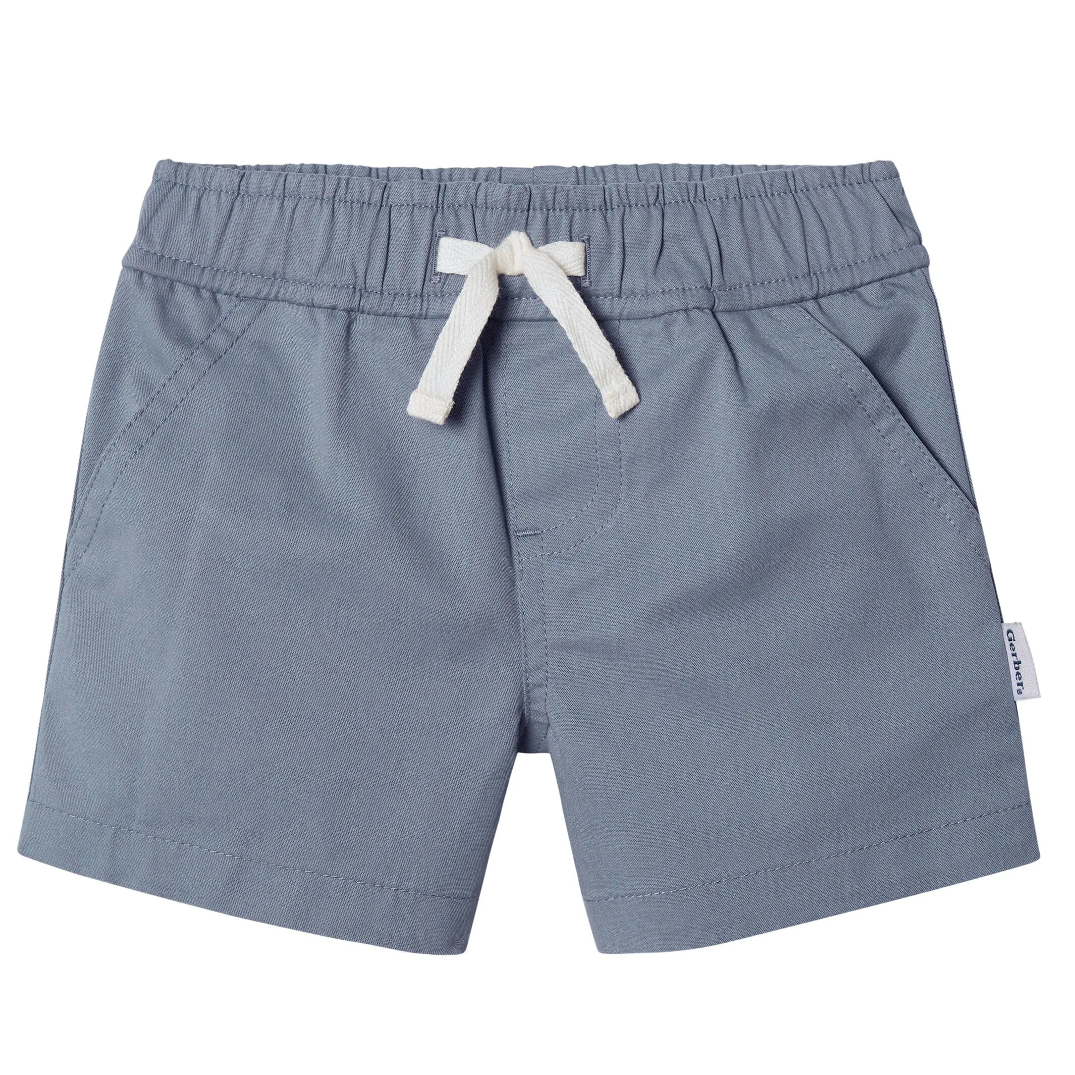 2-Pack Baby & Toddler Boys Grey and Blue Twill Shorts Gerber Childrenswea