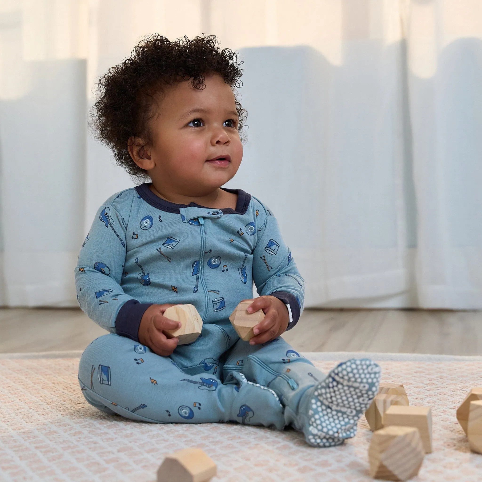 2-Pack Baby & Toddler Boys Guitars Snug Fit Footed Pajamas Gerber Childrenswea