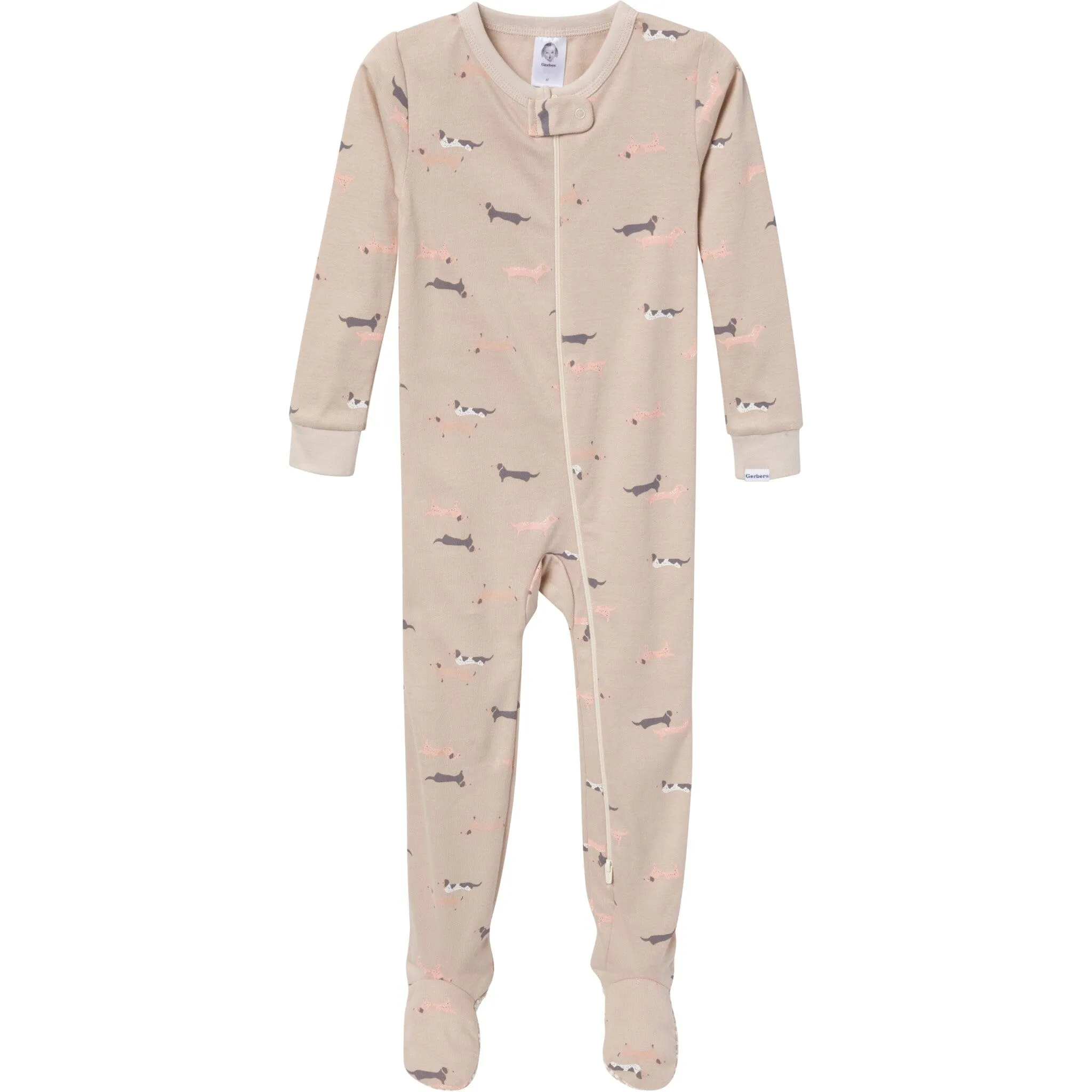 2-Pack Baby & Toddler Girl Dog Snug Fit Footed Pajamas Gerber Childrenswea