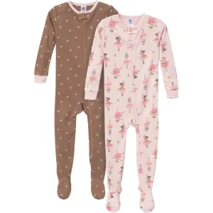 2-Pack Baby & Toddler Girls Ballerinas Snug Fit Footed Pajamas Gerber Childrenswea