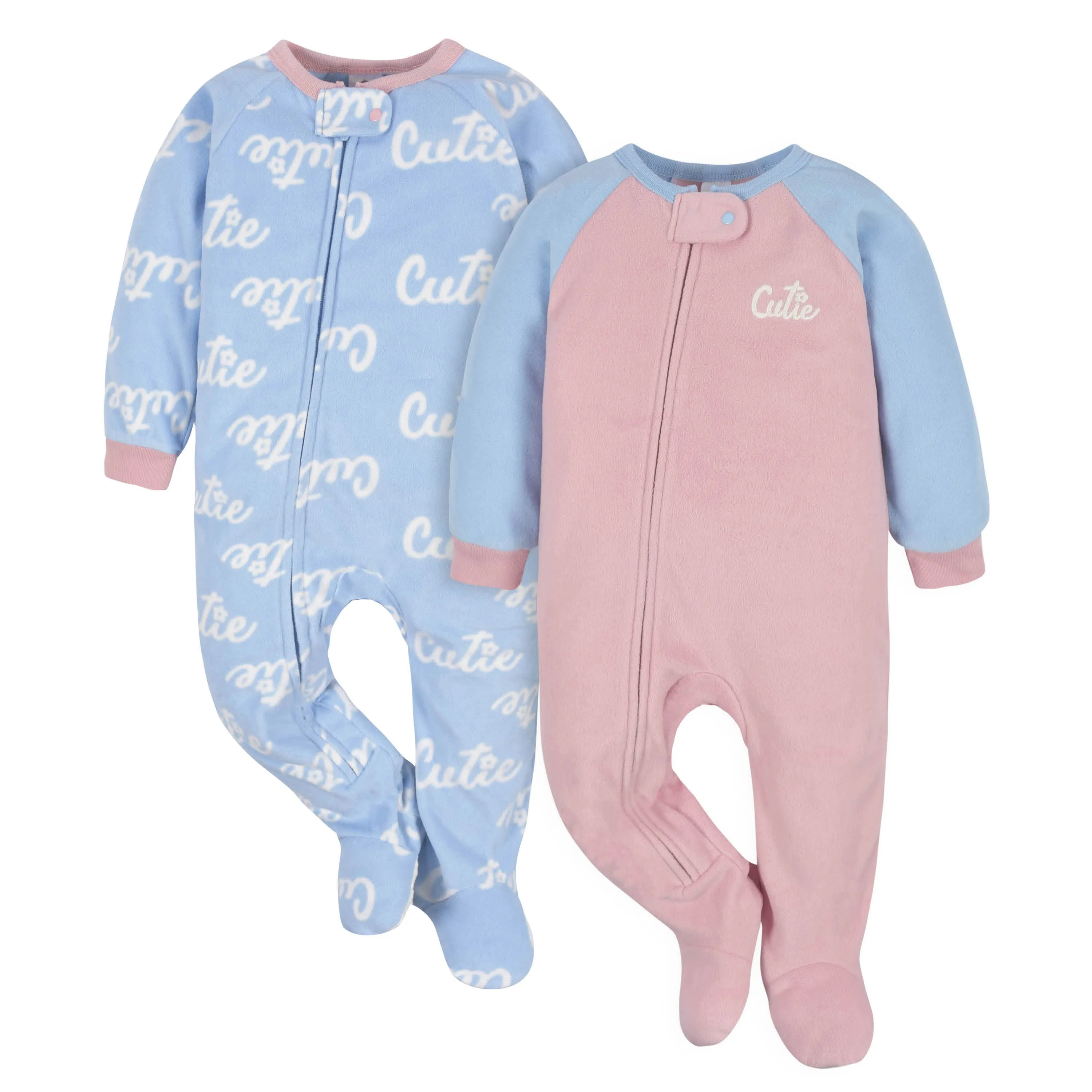 2-Pack Baby & Toddler Girls Blue Cutie Fleece Pajamas Gerber Childrenswea