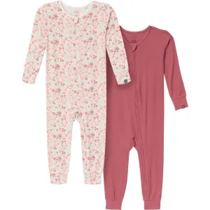 2-Pack Baby & Toddler Girls Ivory Floral Snug Fitting Footless Pajamas Gerber Childrenswea