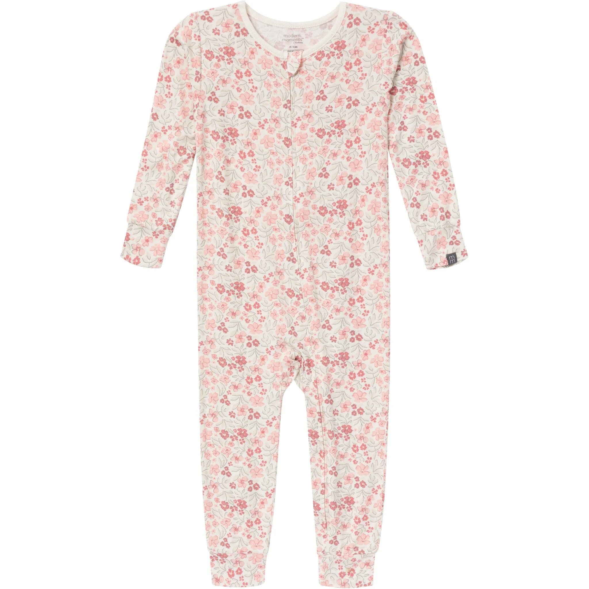 2-Pack Baby & Toddler Girls Ivory Floral Snug Fitting Footless Pajamas Gerber Childrenswea