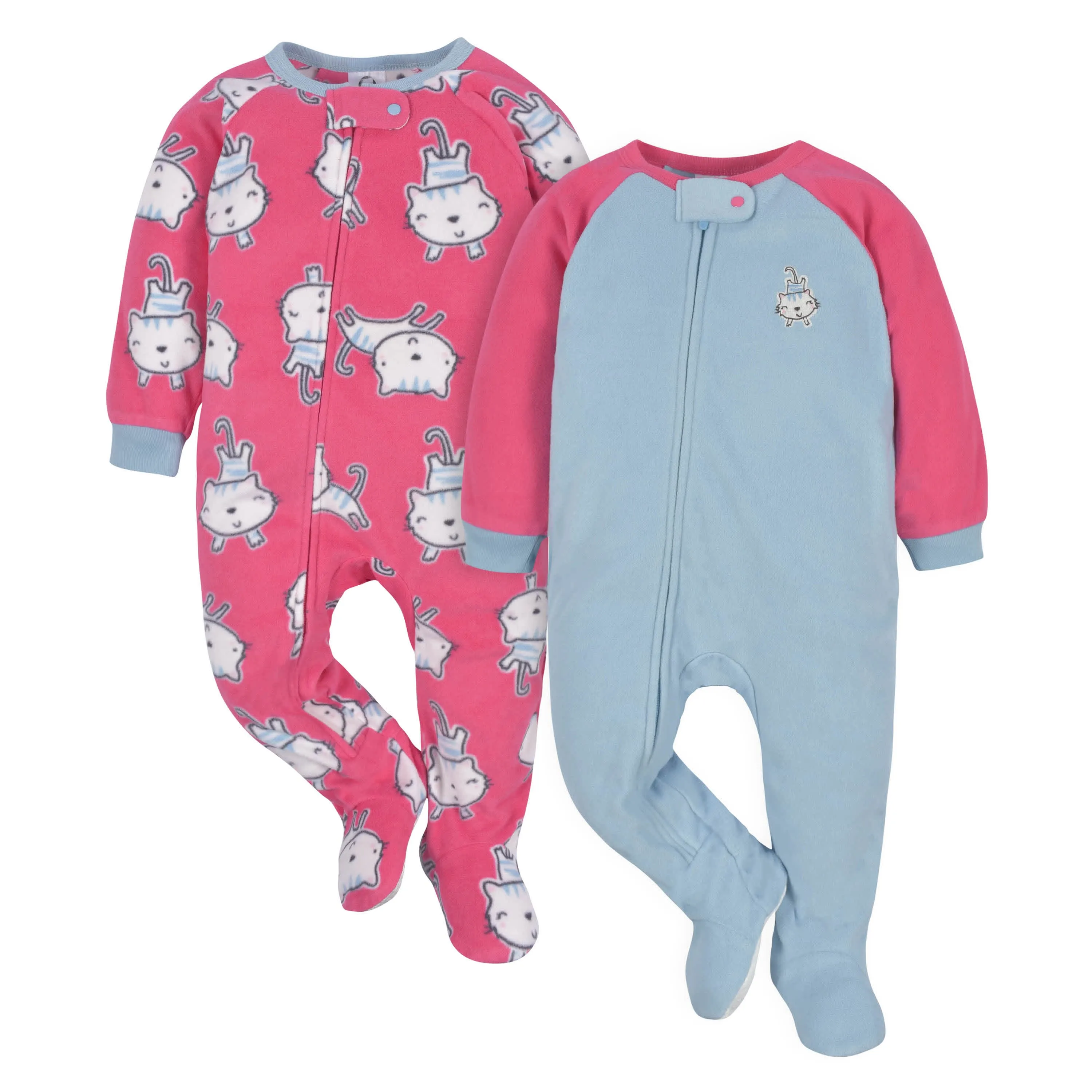 2-Pack Baby & Toddler Girls Pink Tigers Fleece Pajamas Gerber Childrenswea