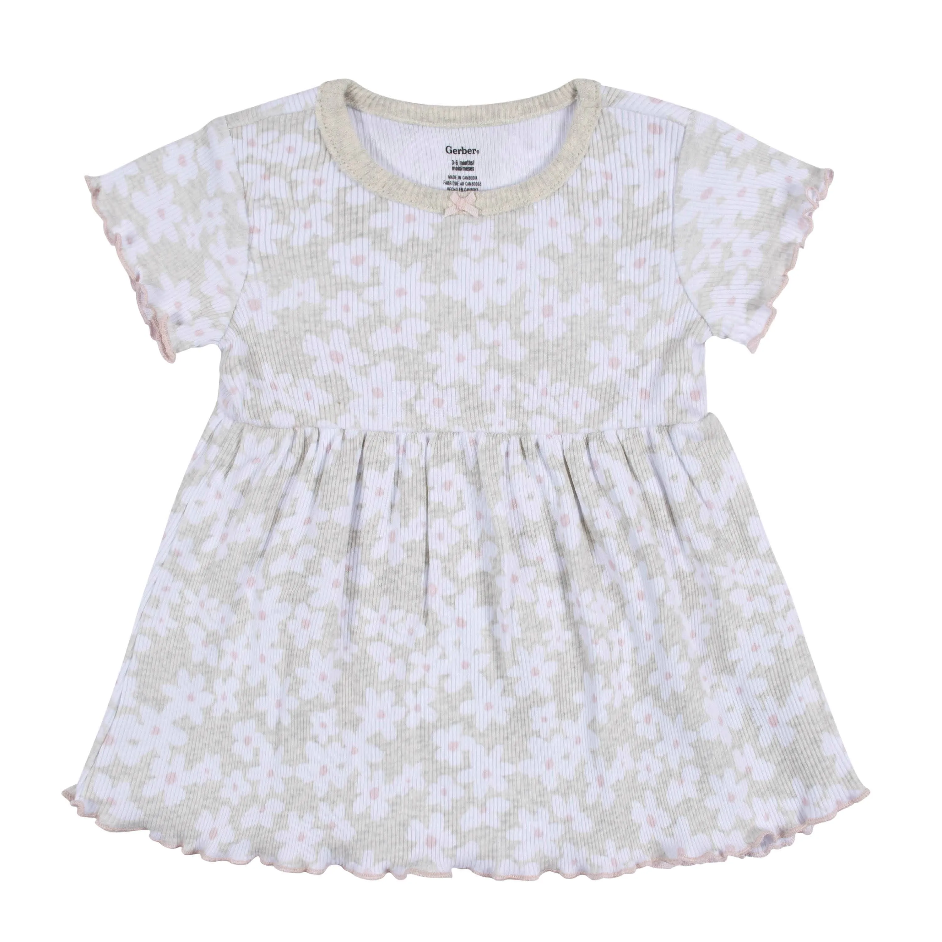 2-Pack Baby & Toddler Girls Sweet Florals Short Sleeve Cotton Dresses Gerber Childrenswea