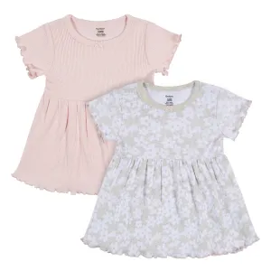 2-Pack Baby & Toddler Girls Sweet Florals Short Sleeve Cotton Dresses Gerber Childrenswea
