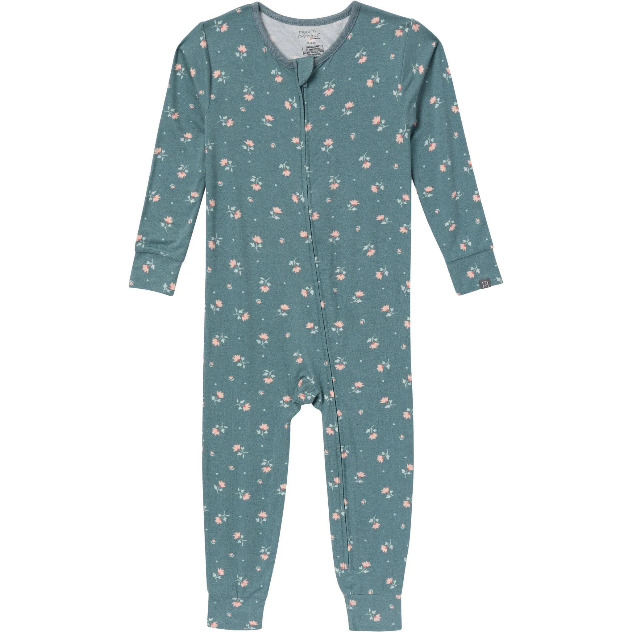 2-Pack Baby & Toddler Girls Teal Rose Snug Fitting Footless Pajamas Gerber Childrenswea