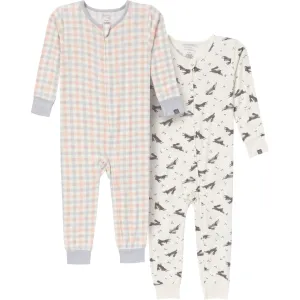 2-Pack Baby & Toddler Neutral Blue Plaid Snug Fitting Footless Pajamas Gerber Childrenswea
