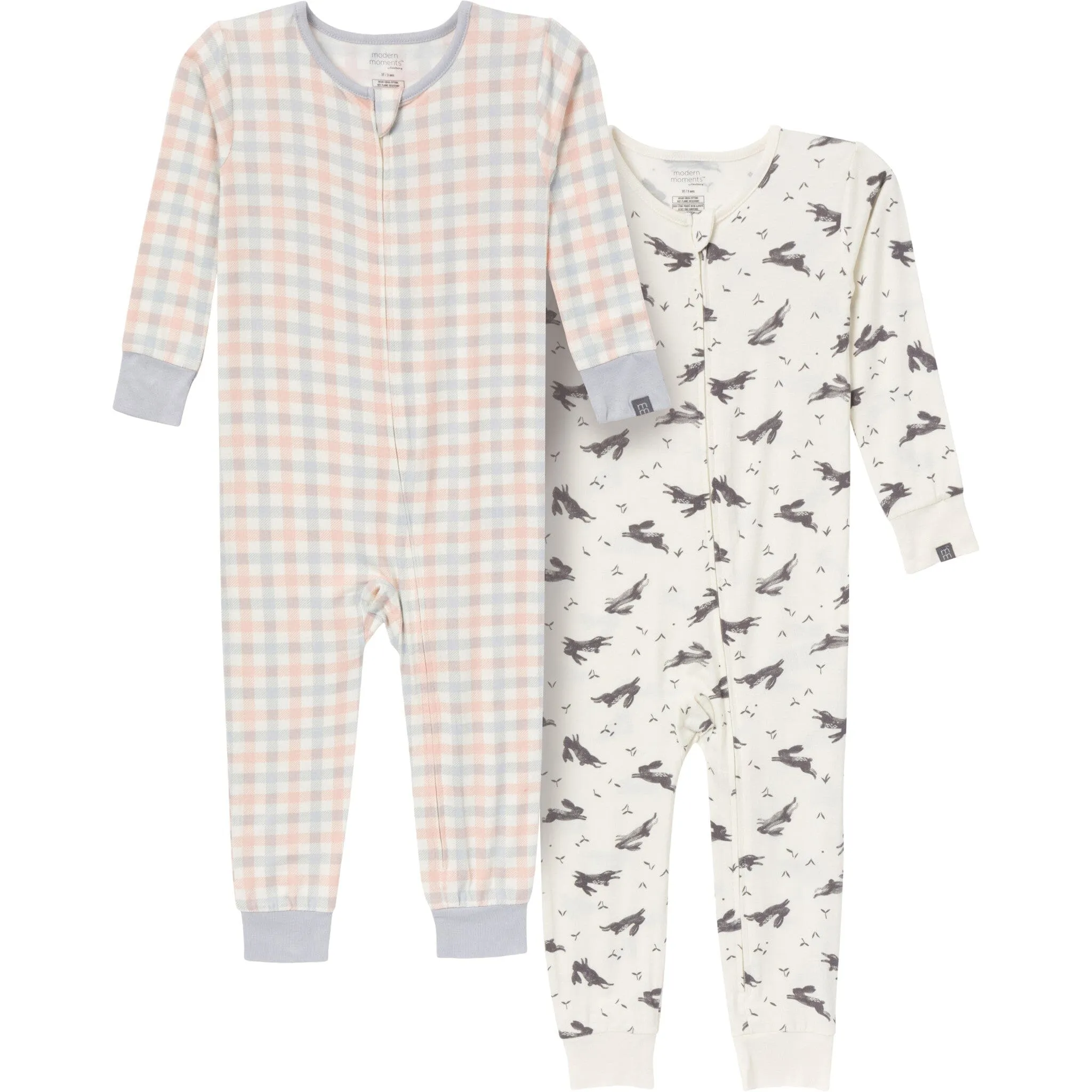 2-Pack Baby & Toddler Neutral Blue Plaid Snug Fitting Footless Pajamas Gerber Childrenswea