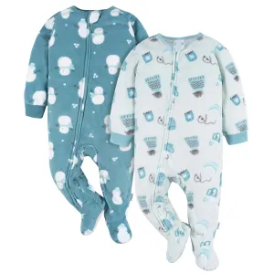 2-Pack Baby & Toddler Neutral Blue Winter Items Fleece Pajamas Gerber Childrenswea
