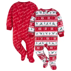 2-Pack Baby & Toddler Neutral Deer Fair Isle Fleece Pajamas Gerber Childrenswea
