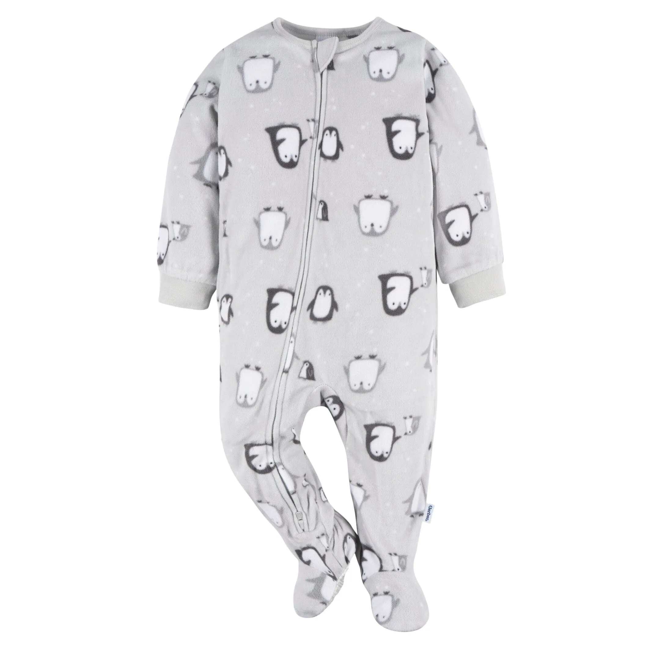 2-Pack Baby & Toddler Neutral Grey Penguins Fleece Pajamas Gerber Childrenswea