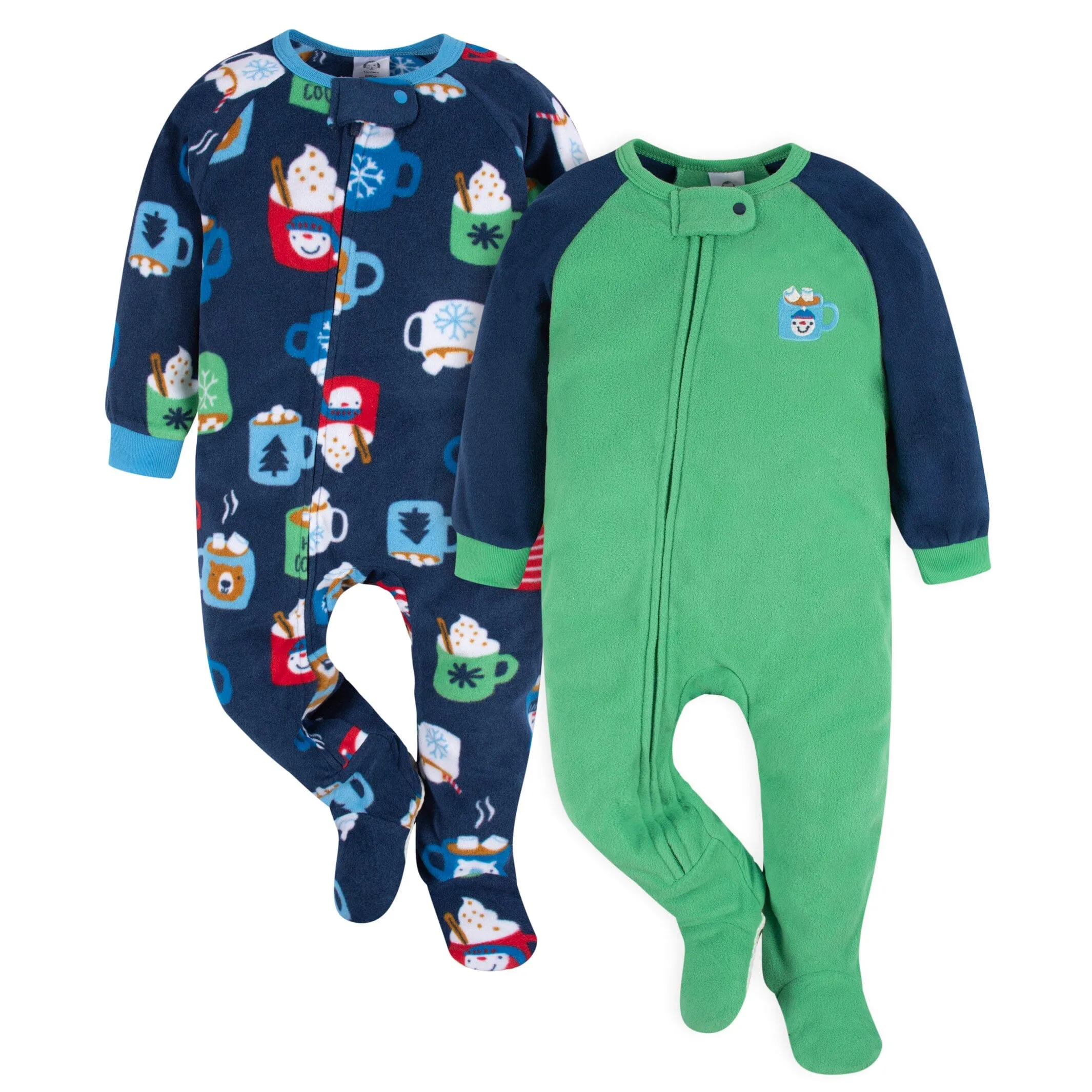 2-Pack Baby & Toddler Neutral Hot Chocolate Fleece Pajamas Gerber Childrenswea