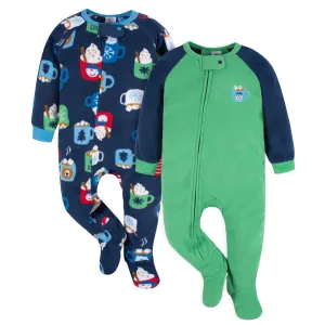 2-Pack Baby & Toddler Neutral Hot Chocolate Fleece Pajamas Gerber Childrenswea