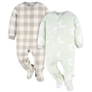 2-Pack Baby & Toddler Neutral Moons Fleece Pajamas Gerber Childrenswea