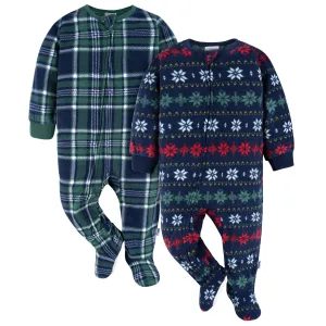 2-Pack Baby & Toddler Neutral Multi Fair Isle Fleece Pajamas Gerber Childrenswea
