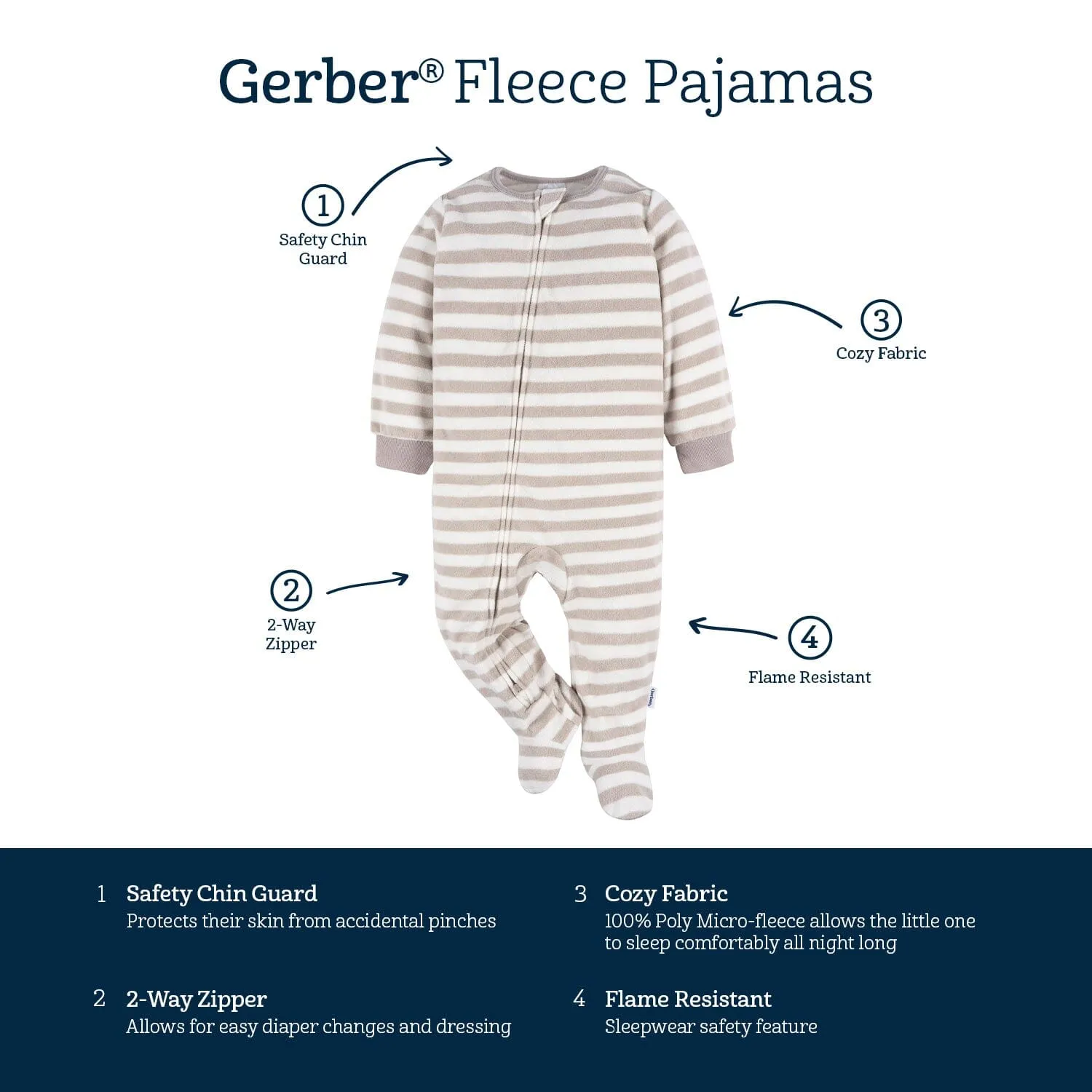 2-Pack Baby & Toddler Neutral Multi Fair Isle Fleece Pajamas Gerber Childrenswea