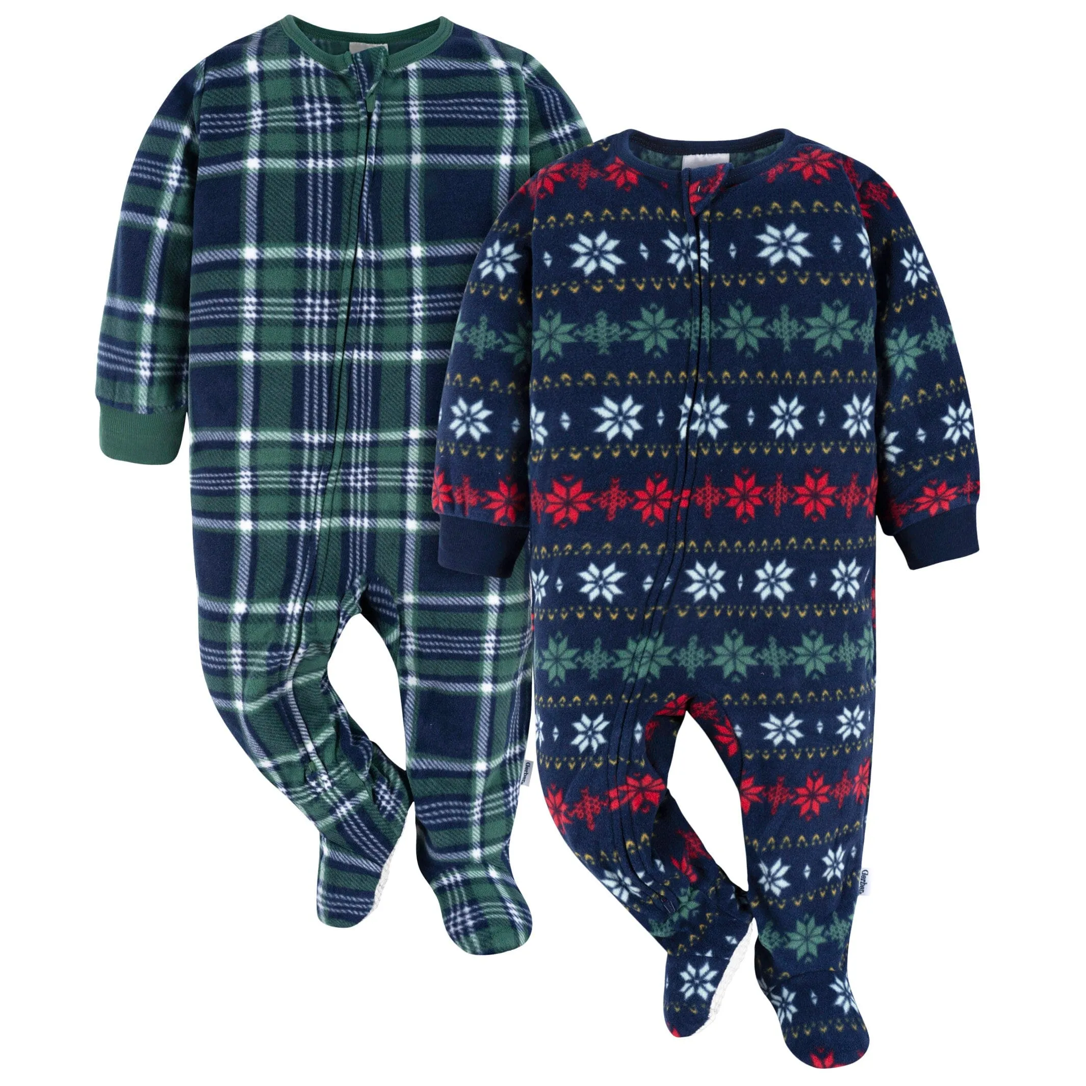 2-Pack Baby & Toddler Neutral Multi Fair Isle Fleece Pajamas Gerber Childrenswea