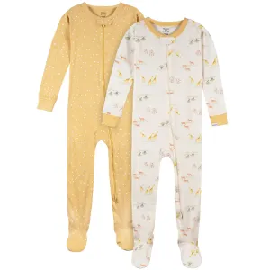 2-Pack Baby & Toddler Neutral Safari Snug Fit Footed Pajamas Gerber Childrenswea