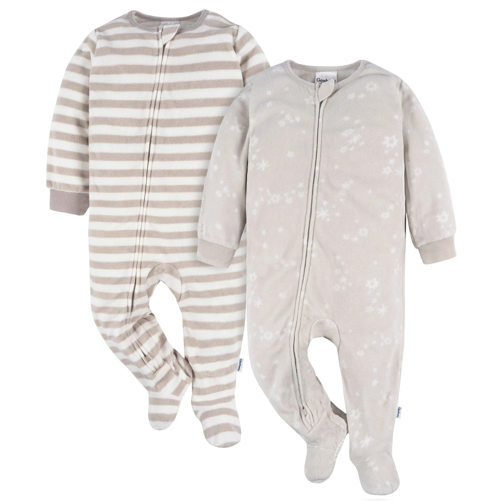 2-Pack Baby & Toddler Neutral Stars Fleece Pajamas Gerber Childrenswea