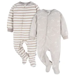 2-Pack Baby & Toddler Neutral Stars Fleece Pajamas Gerber Childrenswea
