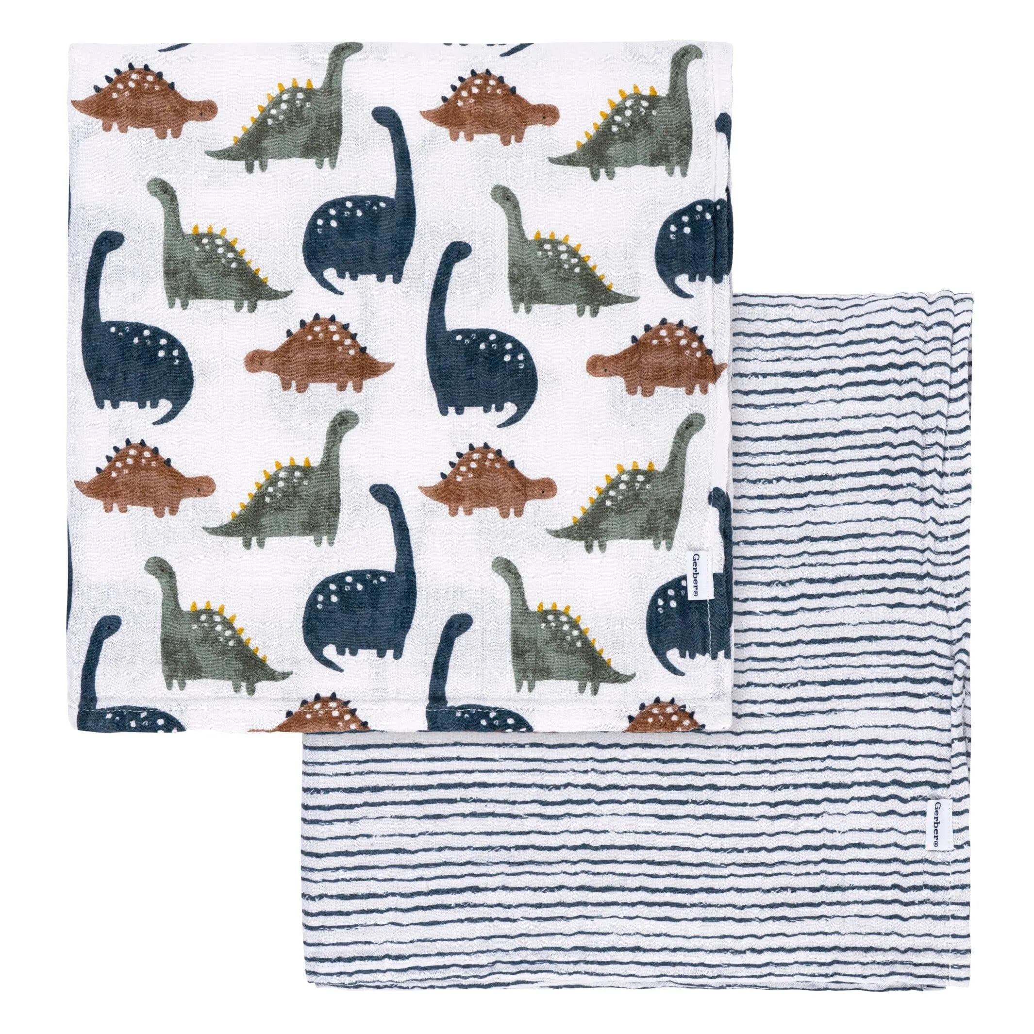 2-Pack Baby Boys Dino Time Muslin Blankets Gerber Childrenswea