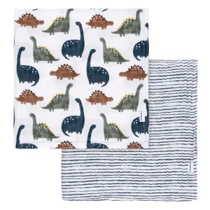 2-Pack Baby Boys Dino Time Muslin Blankets Gerber Childrenswea