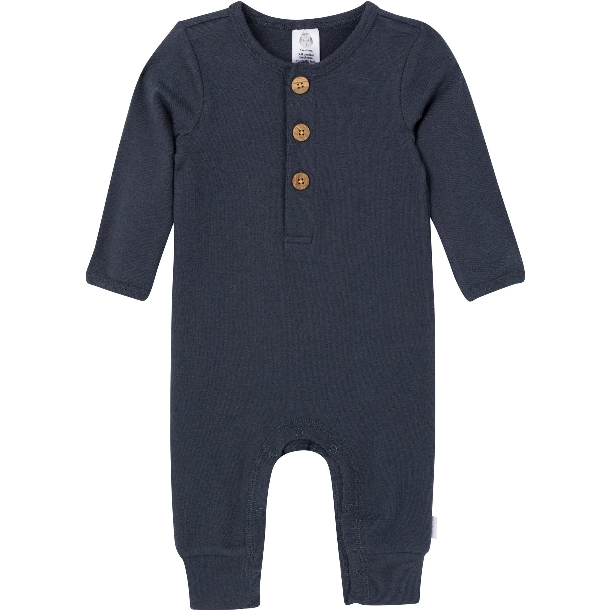 2-Pack Baby Boys Plaid & Navy Rompers Gerber Childrenswea