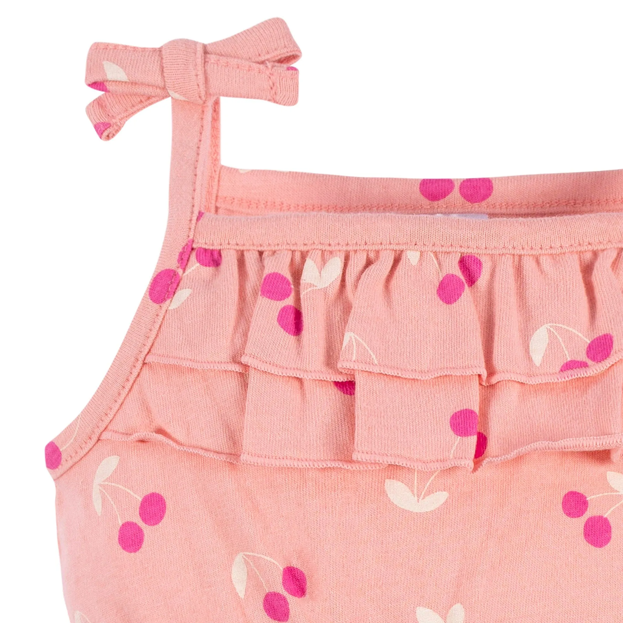 2-Pack Baby Girls Cherry Blossom Tank Rompers Gerber Childrenswea