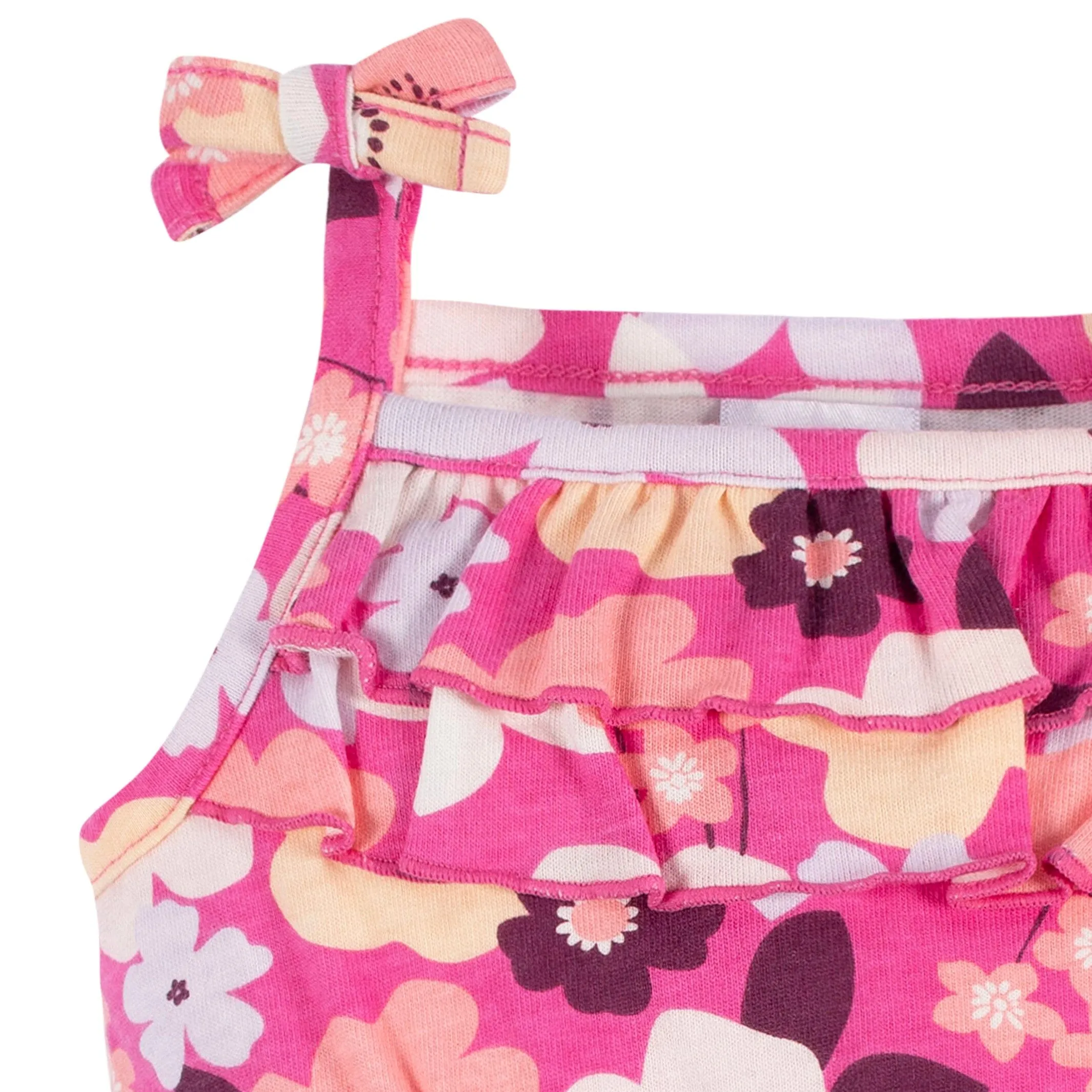 2-Pack Baby Girls Cherry Blossom Tank Rompers Gerber Childrenswea