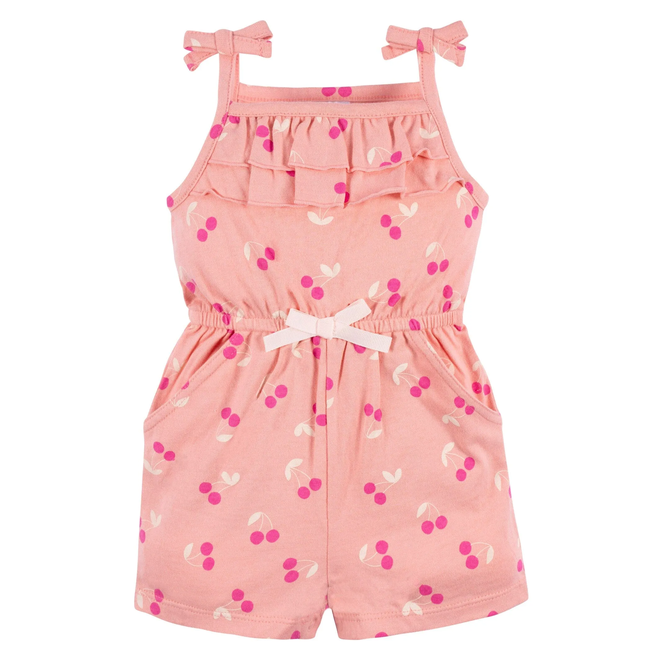 2-Pack Baby Girls Cherry Blossom Tank Rompers Gerber Childrenswea