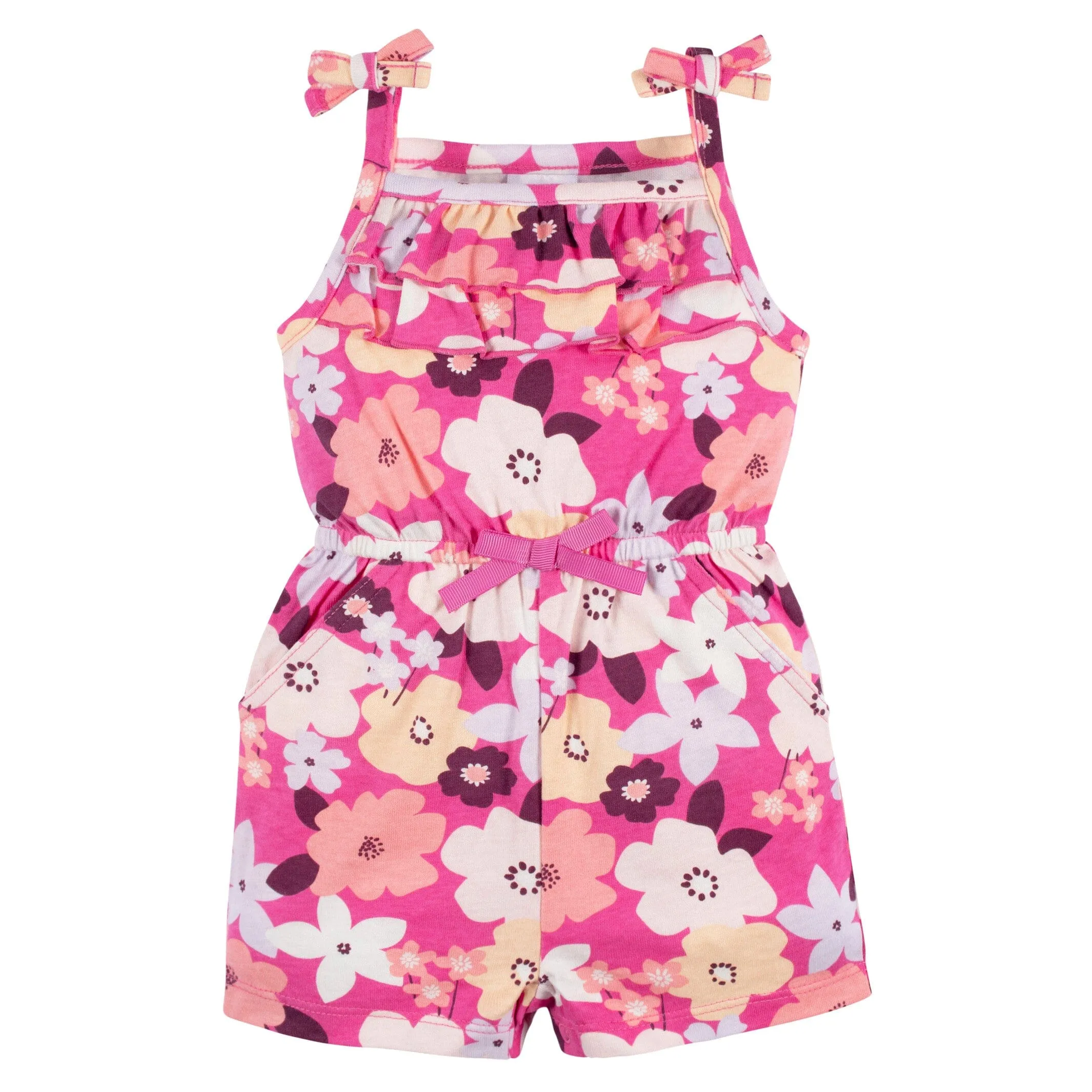 2-Pack Baby Girls Cherry Blossom Tank Rompers Gerber Childrenswea