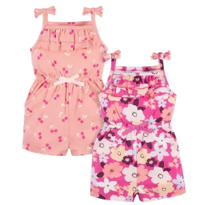 2-Pack Baby Girls Cherry Blossom Tank Rompers Gerber Childrenswea