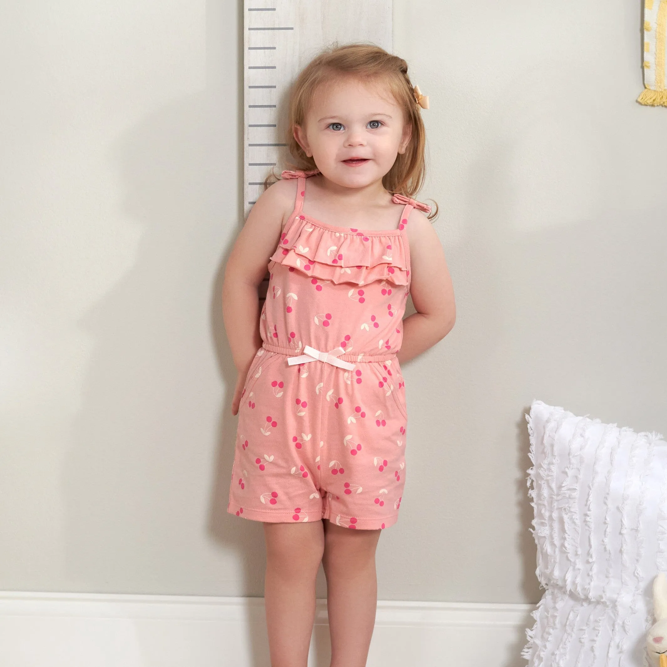 2-Pack Baby Girls Cherry Blossom Tank Rompers Gerber Childrenswea