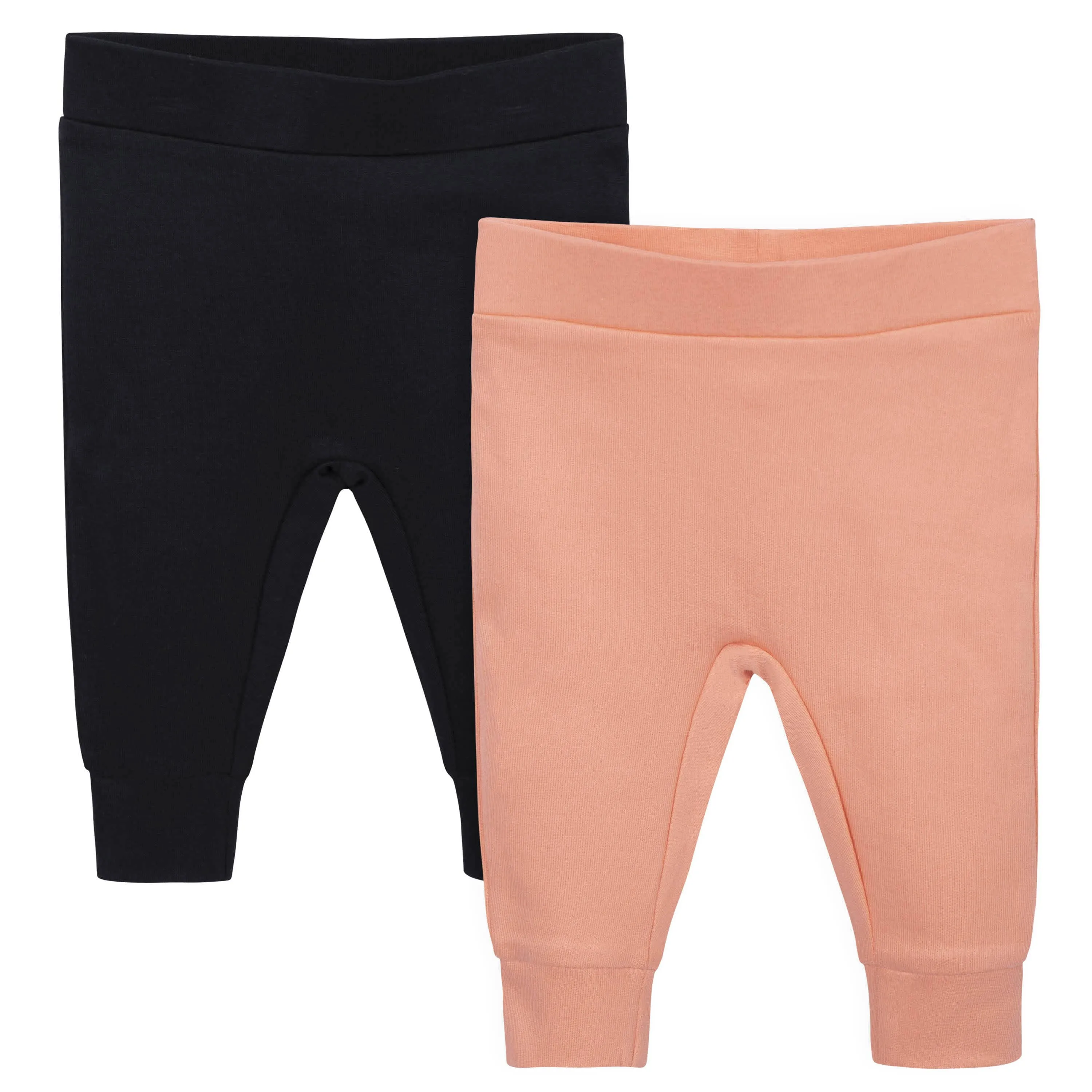2-Pack Baby Girls Comfy Stretch Orange & Black Pants Gerber Childrenswea