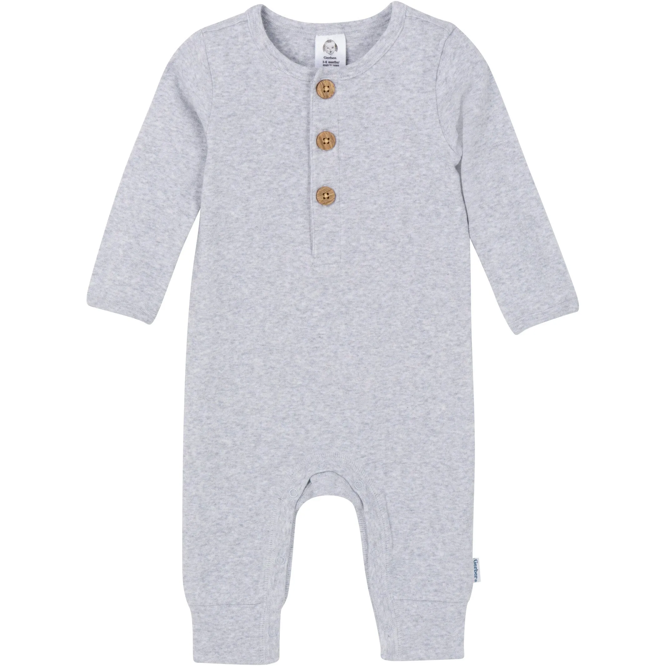 2-Pack Baby Girls Floral & Gray Rompers Gerber Childrenswea