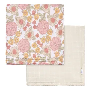 2-Pack Baby Girls Retro Floral Muslin Blankets Gerber Childrenswea