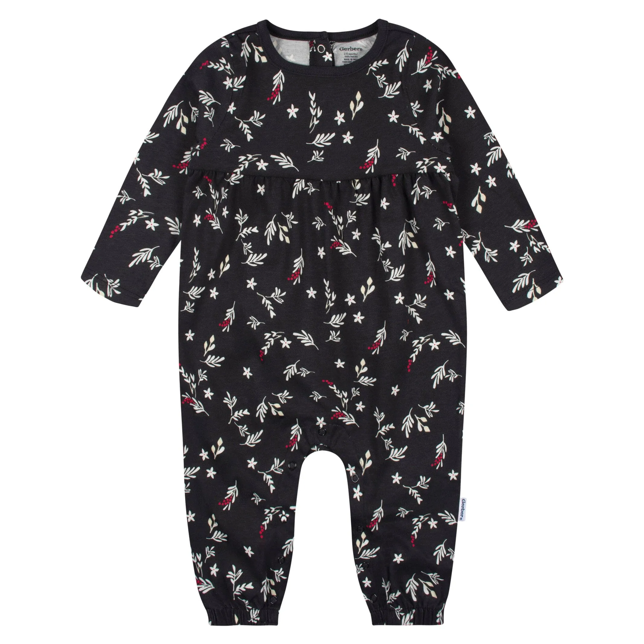 2-Pack Baby Girls Wish & Leaves Rompers Gerber Childrenswea