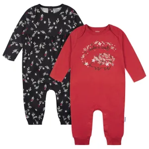 2-Pack Baby Girls Wish & Leaves Rompers Gerber Childrenswea