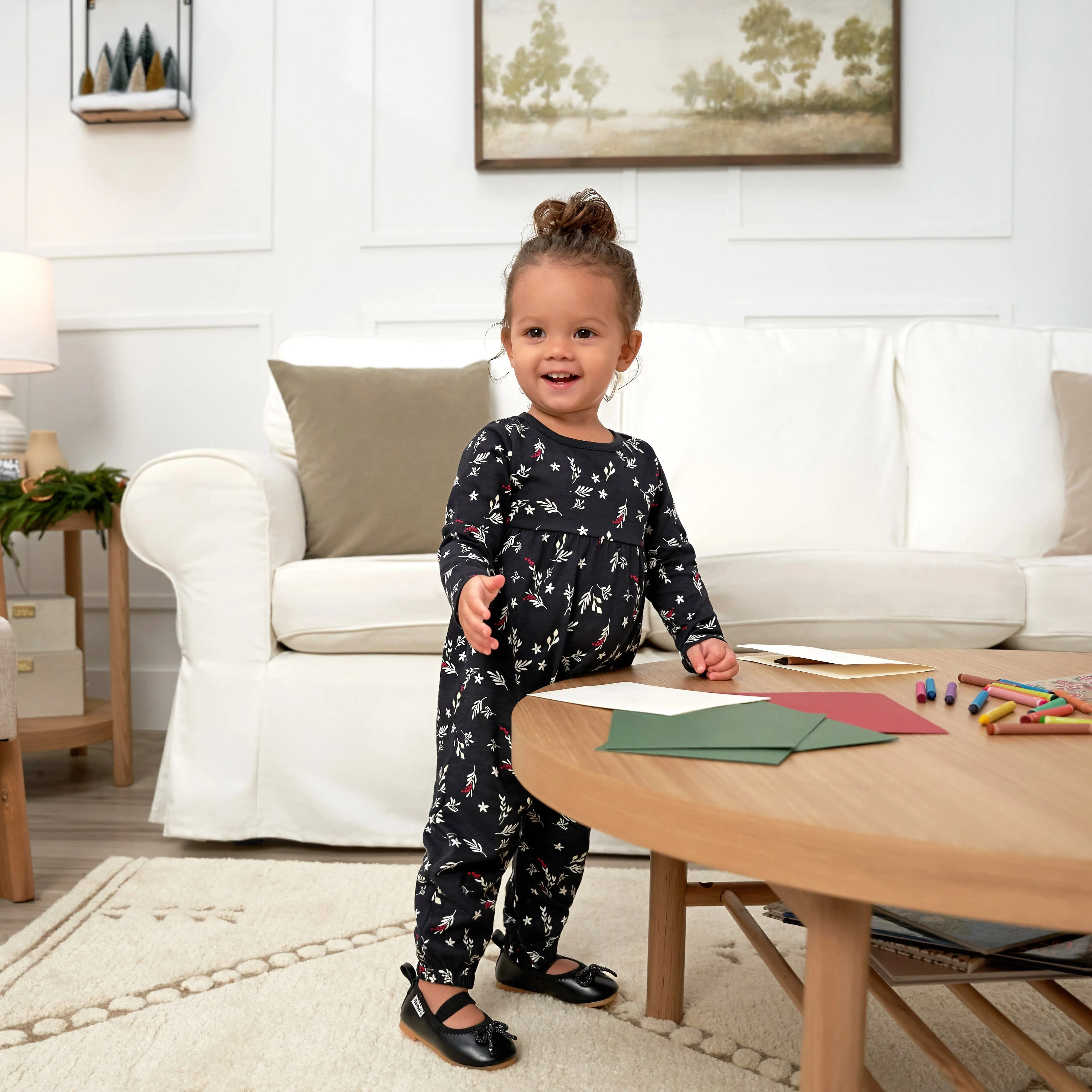 2-Pack Baby Girls Wish & Leaves Rompers Gerber Childrenswea
