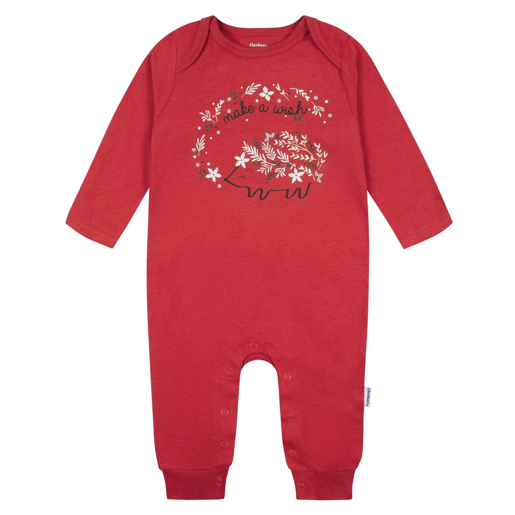 2-Pack Baby Girls Wish & Leaves Rompers Gerber Childrenswea