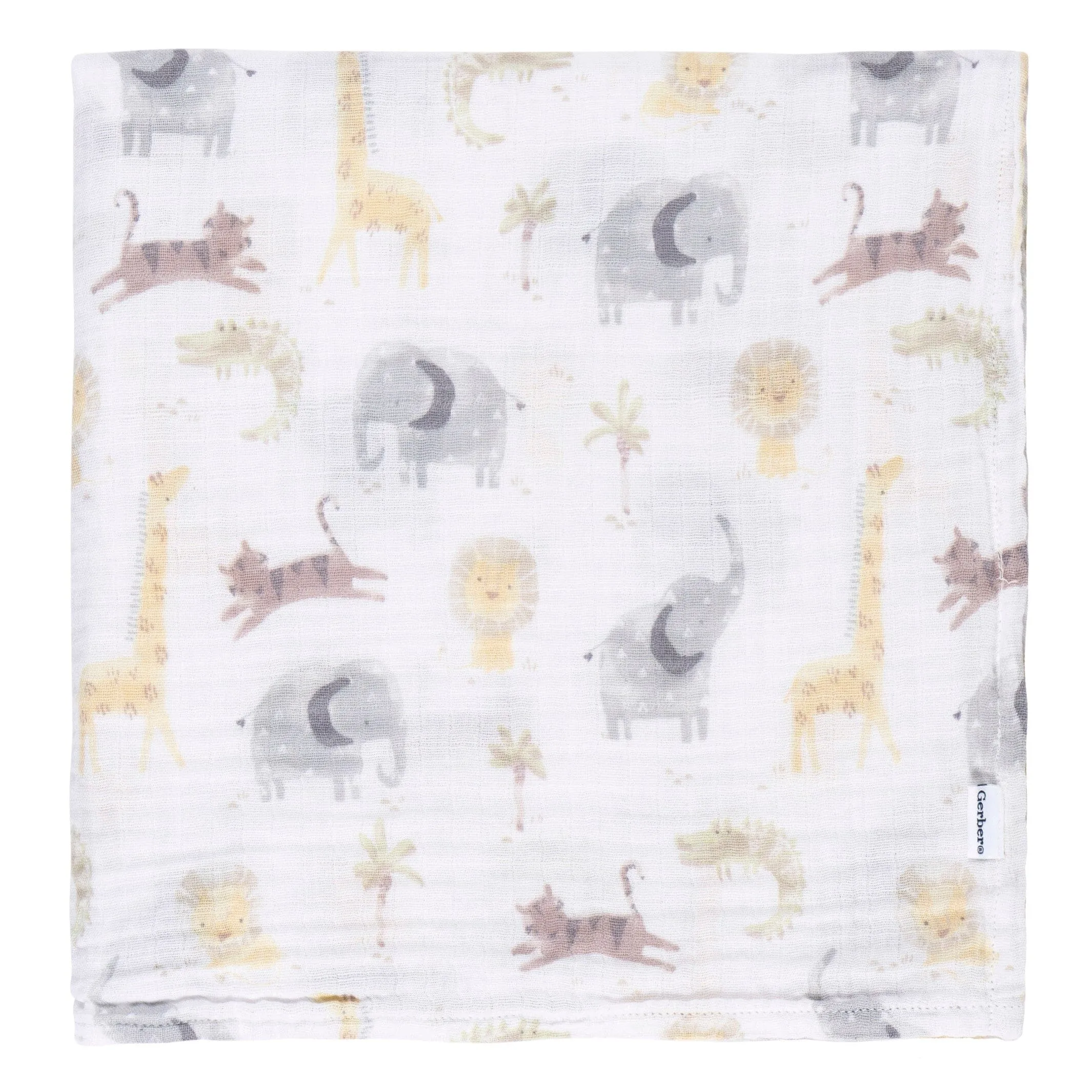 2-Pack Baby Neutral Animal Geo Muslin Blankets Gerber Childrenswea